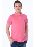 Polo shirt with a logo, pink NDZ8590 - Online store - Boutique